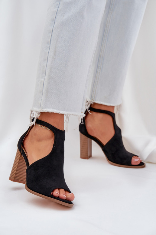 Block Heels Made Of Eco Suede Black Lanadriena