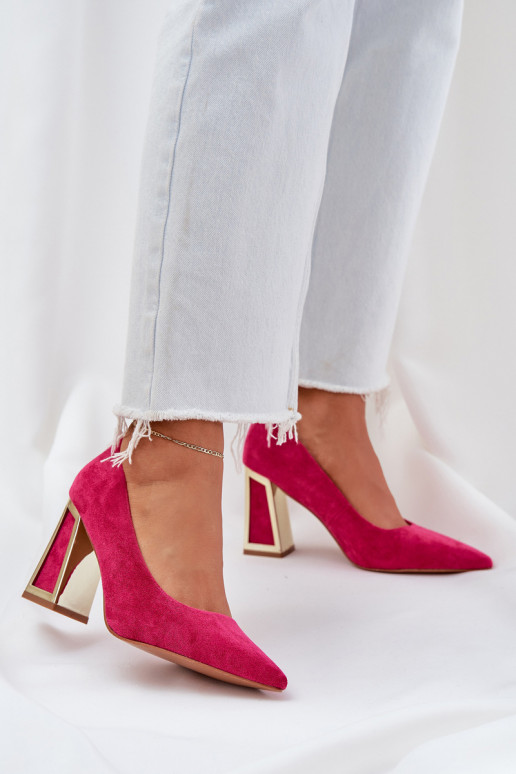 Elegant Heels On A Stiletto Pointed Toes Fuchsia Falseki