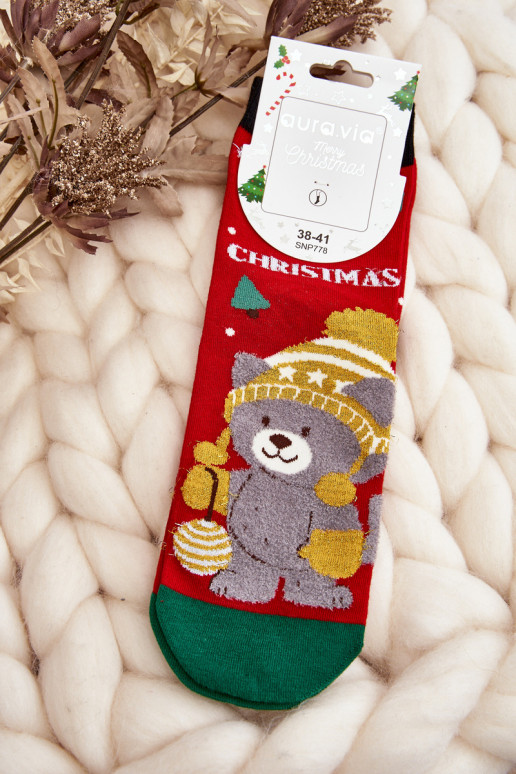 Women's Holiday Socks with Black Cat