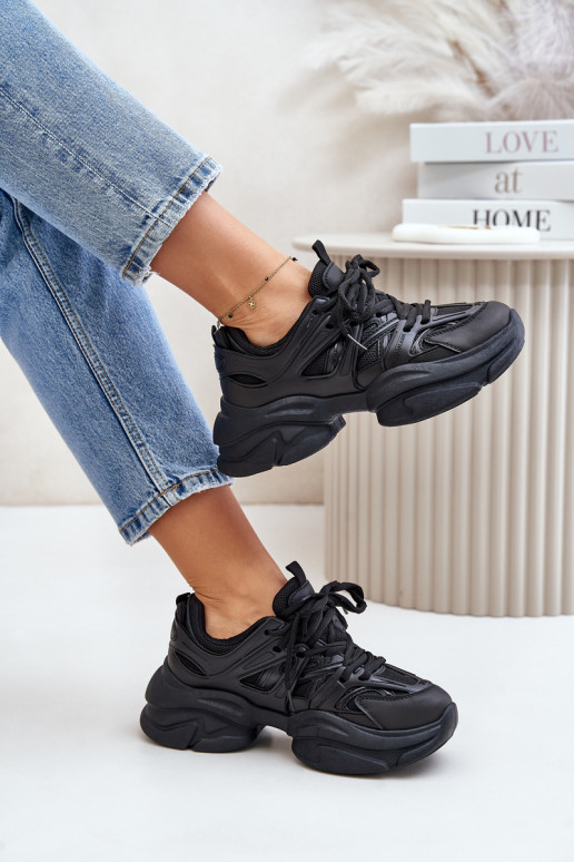 Women's Sneakers On Massive Sole Black Amoserna