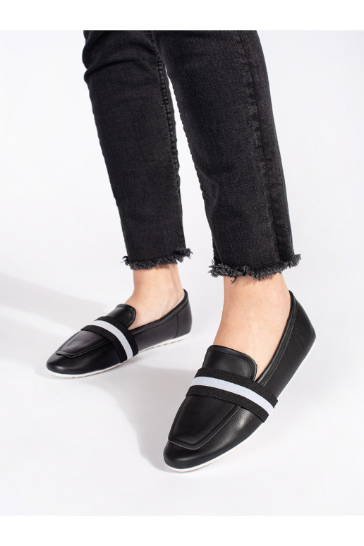 black elegant ballerinas slip-on