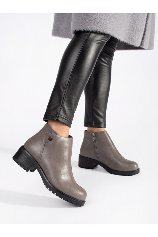 gray boots eco leather