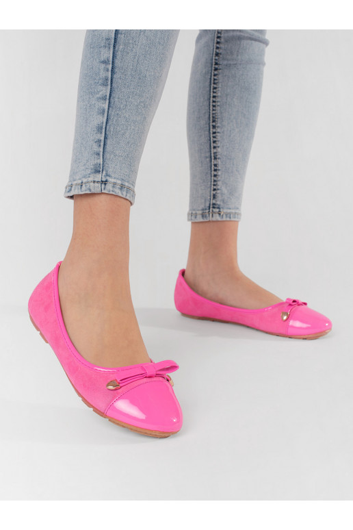 pink flat ballerinas z lakierowanym noskiem