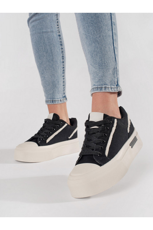 Black and-white color Sneakers with platform