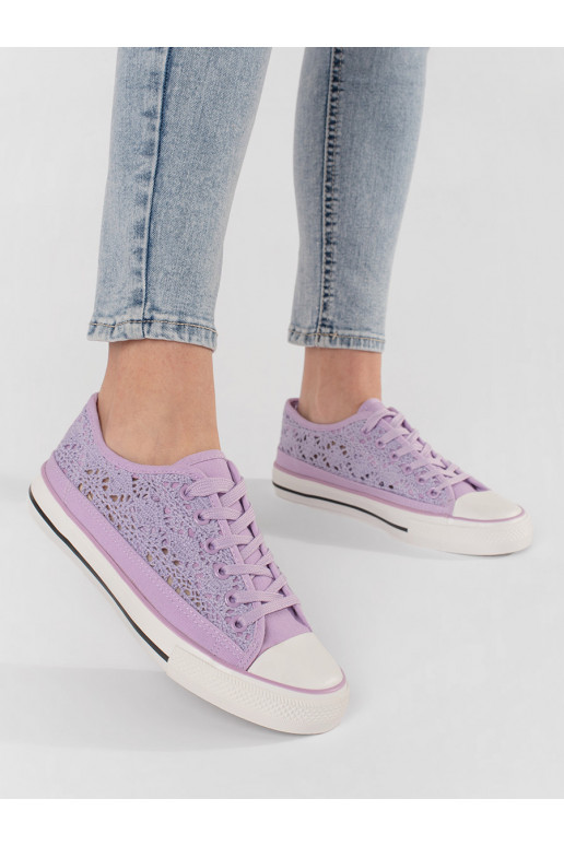 Purple  openwork shoes