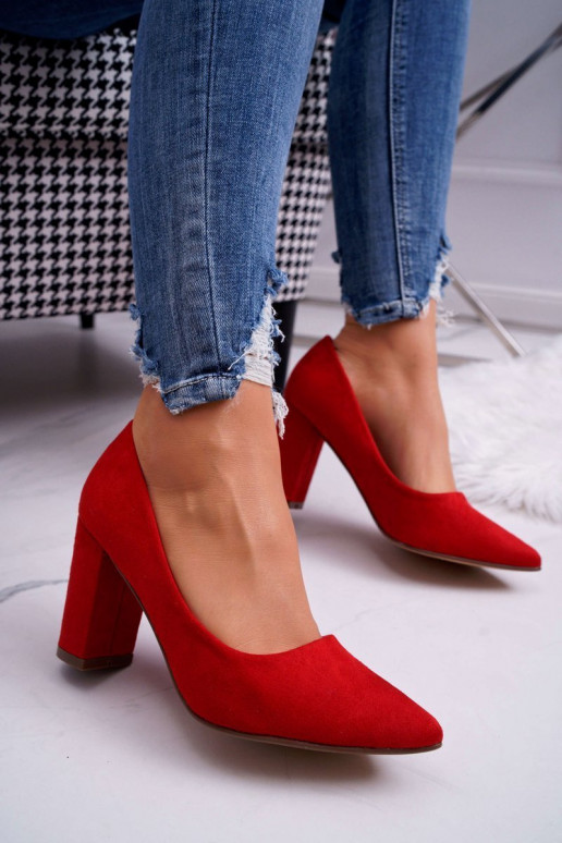 Stiletto Women's Suede Red Florena pumps