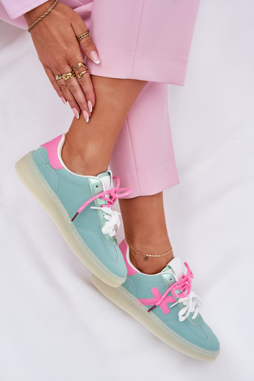 Low Women's Sports Shoes In Leopard Mint Pink Zelevelis