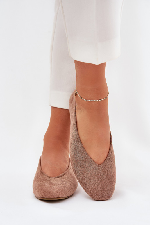 Classic Ballet Flats From Eco Suede Khaki Osallin