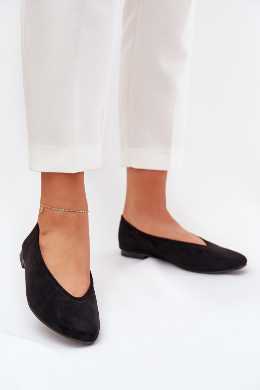 Classic Ballet Flats Made Of Eco Suede Black Osallin