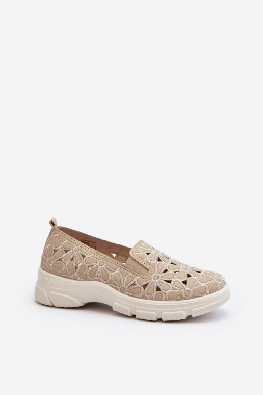 Beige Women's Cut-out Shoes Emilei