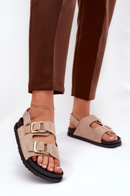 Women's Sandals With Buckles Beige Seladith