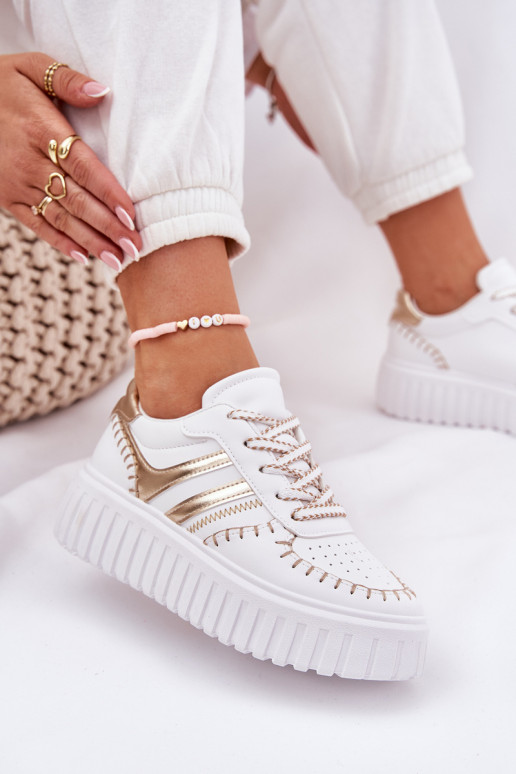 Women's Platform Sneakers Gold Ofenale