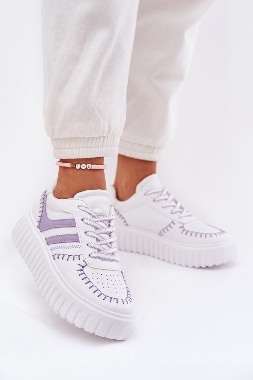 Ladies Sneakers On Platform Purple Ofenale