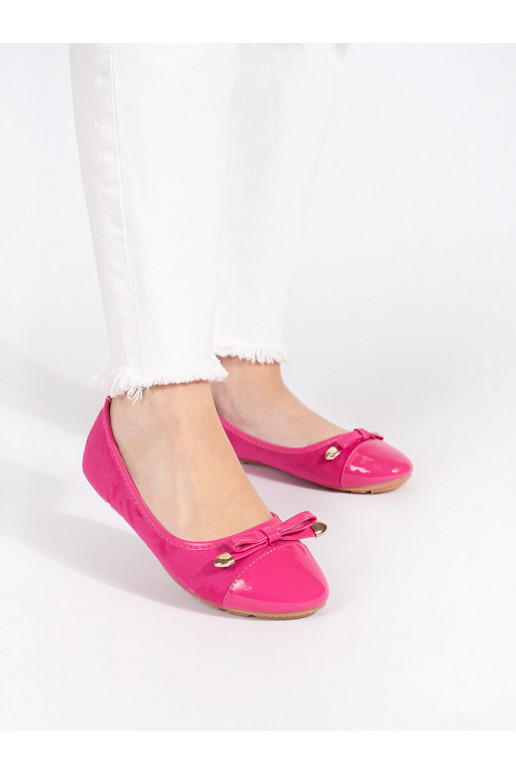 pink flat ballerinas z lakierowanym noskiem