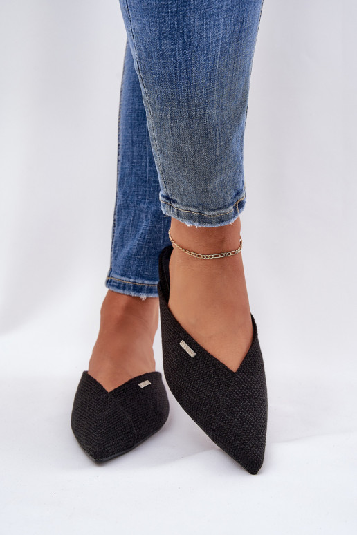 Ladies Slippers With Pointed Toes Big Star RR274210 Black