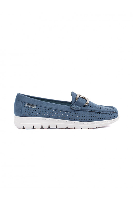 Moccasins blue z ozdobnym łańcuchem