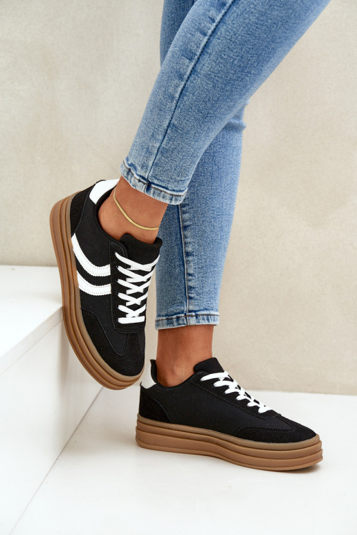 Stylish platform sneakers black Doriwa