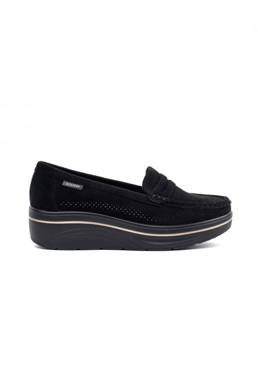 black Women's moccasins on a thick sole