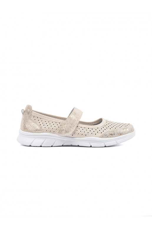 beige ballerinas sports leather