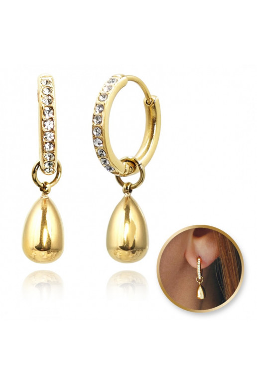 Stainless steel earrings plated with gold KST3346