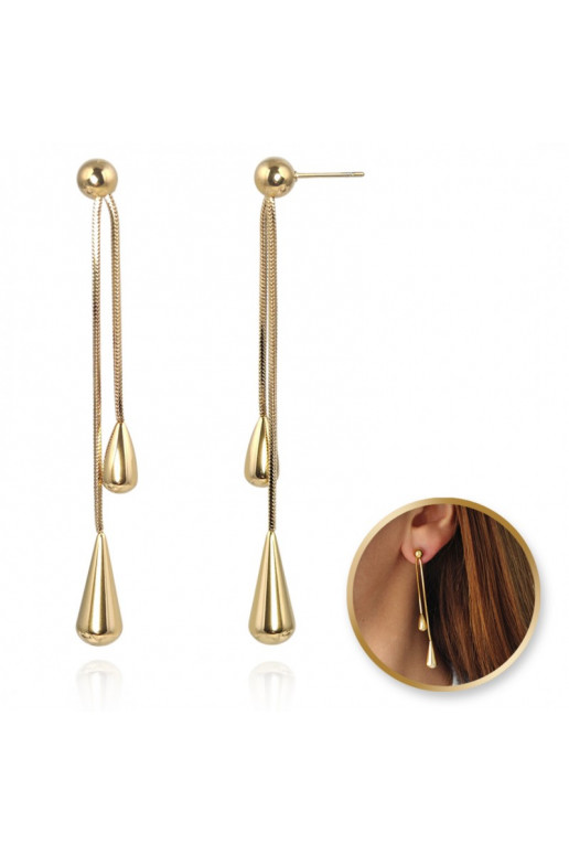 Stainless steel earrings plated with gold KST3349