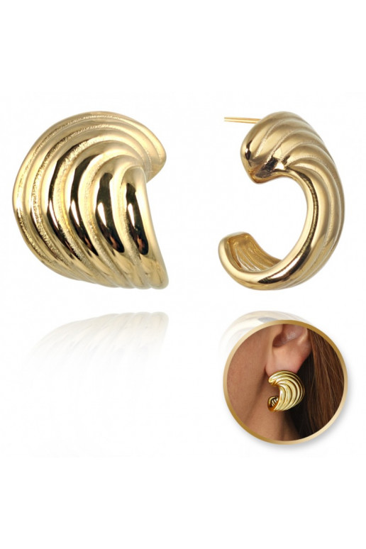 Stainless steel earrings plated with gold KST3353