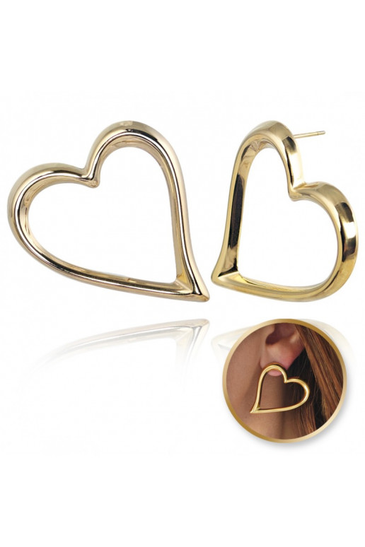 Stainless steel earrings plated with gold KST3354