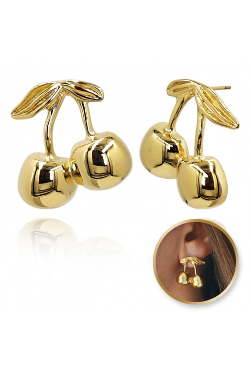 Stainless steel earrings plated with gold KST3356