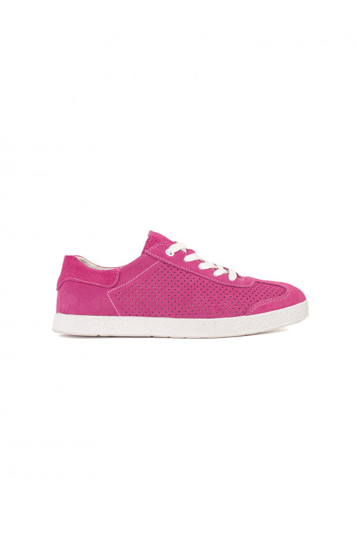 pink Sneakers openwork genuine leather