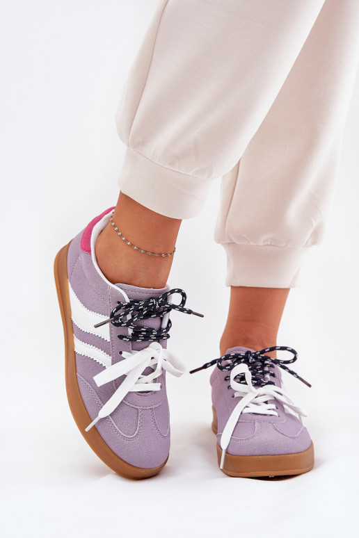 Low Women's Sneakers With Double Lacing Purple Ventus