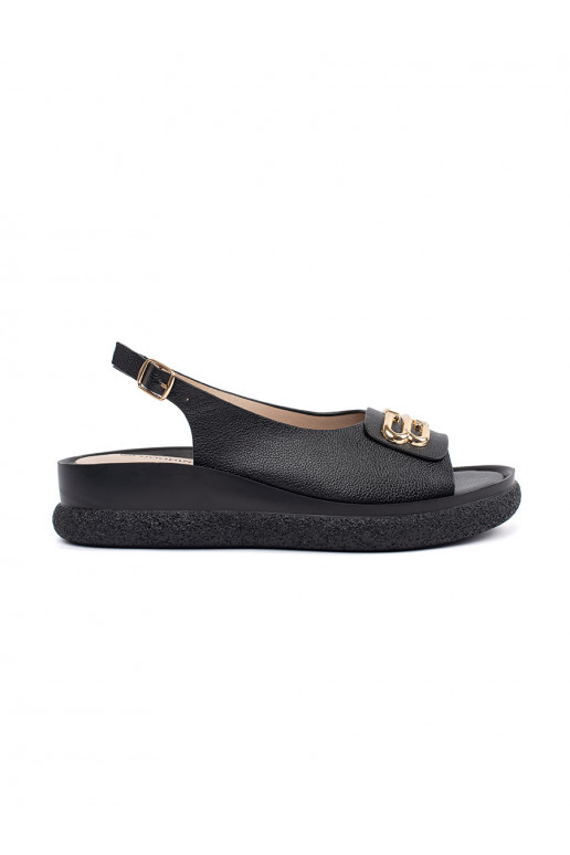 sandals flat black with stylish details