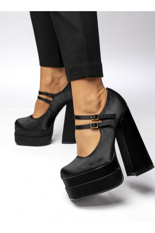 Shoes with platform satin PRANDI BLACK