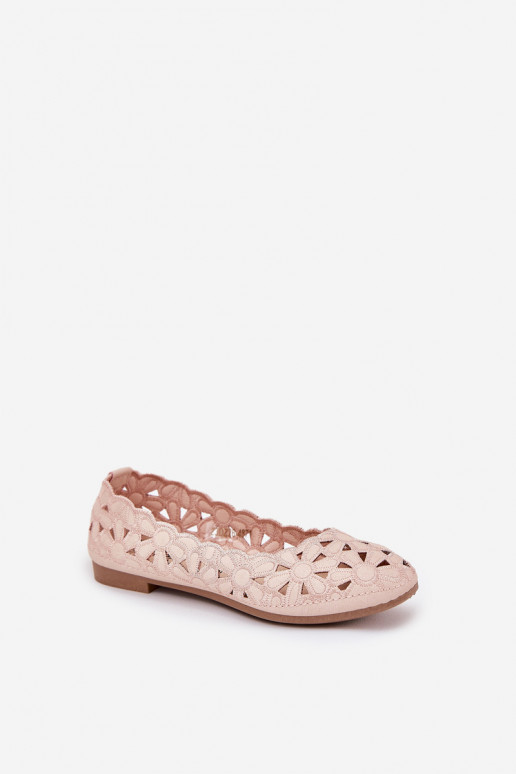 Kids' Cutout Glitter Ballerinas Pink Zindira