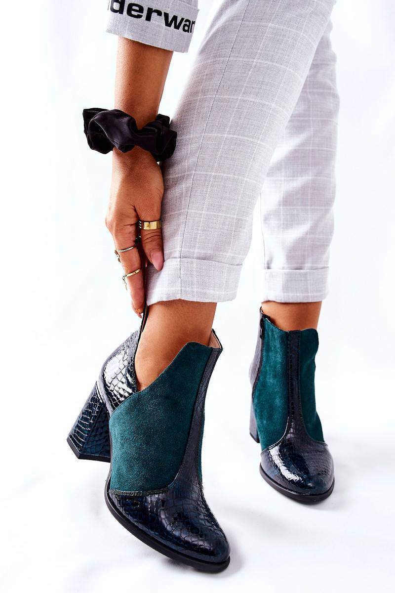 Green women cheap booties