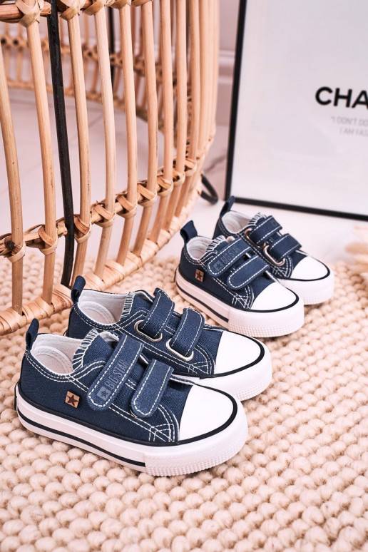 Children's Velcro Sneakers BIG STAR HH374097 Navy Blue