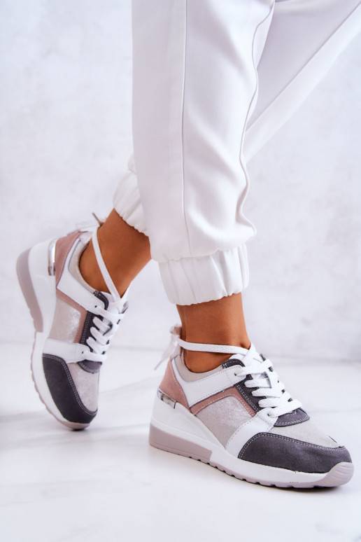 Wedge on sale sneakers silver