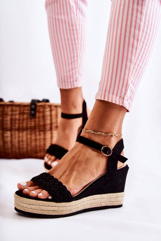 Black store scalloped espadrilles