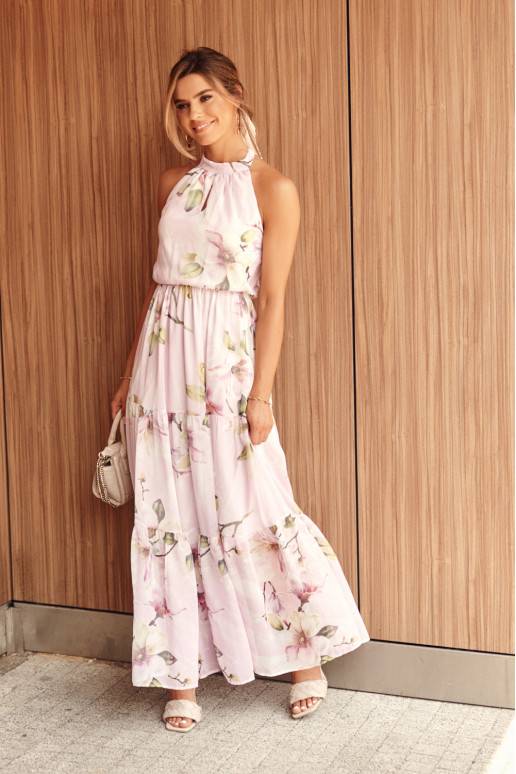 Pink Floral Chiffon Ruched Mini Dress – AX Paris