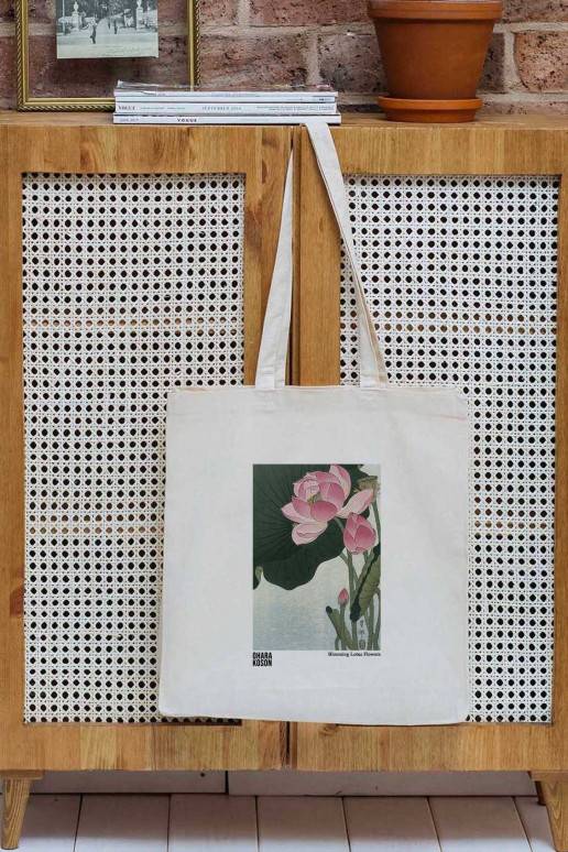 Pink and Grey Lotus Flower | Tote Bag