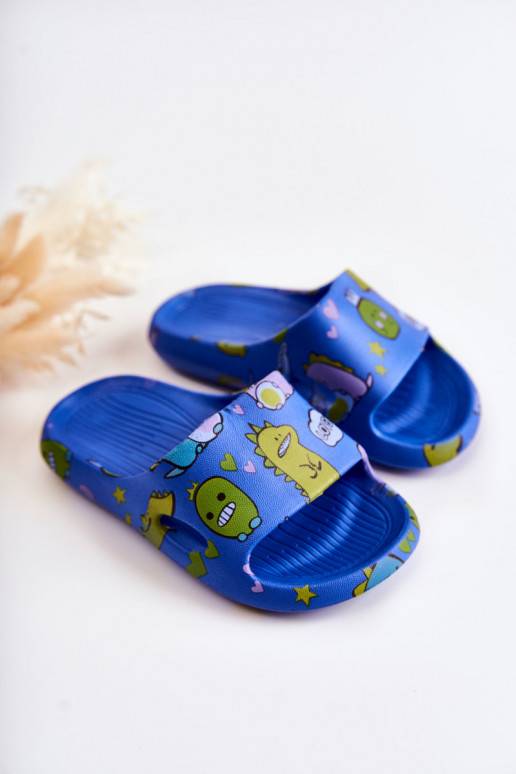 Light Children's Slippers Dinosaurs Navy Astro