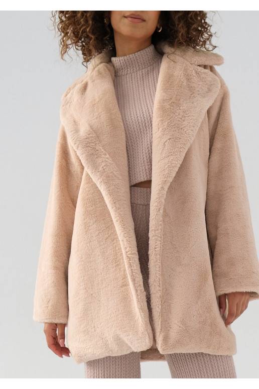 Osha - Beige faux fur coat