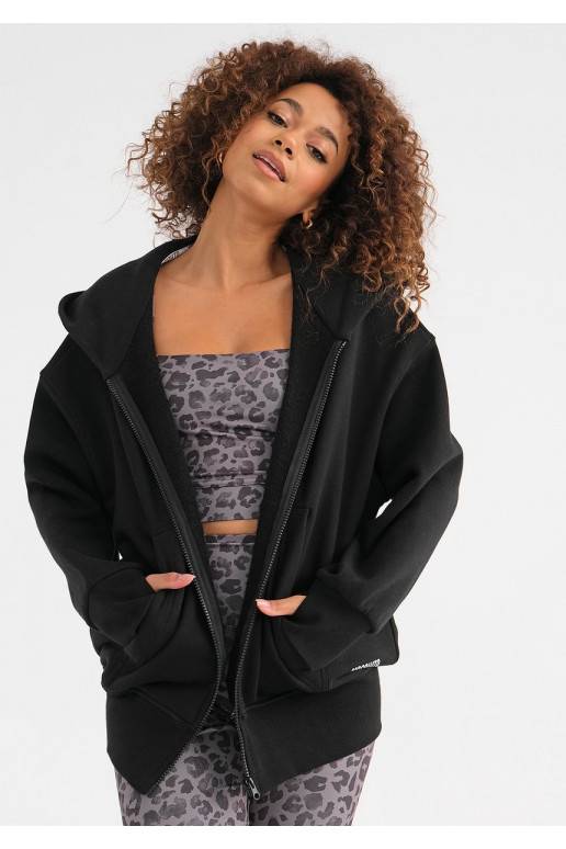 York - Black oversize zipped hoodie