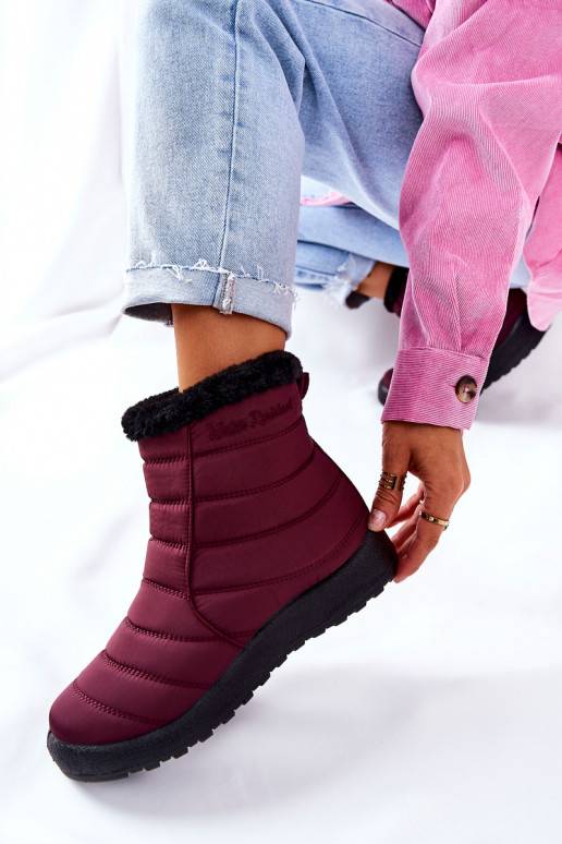 Burgundy snow shops boots