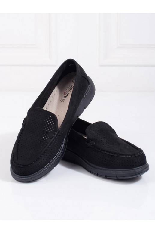 black Women's moccasins Shelovet ażurowe