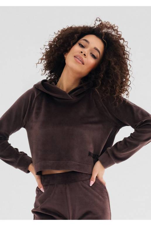 Mui - Brown velvet hoodie