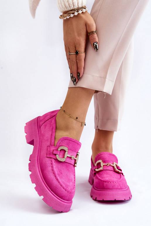 Women's Suede Platform Shoes Pink Deira