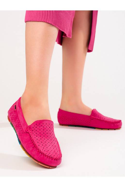 Convenient of suede Women's moccasins Shelovet pink