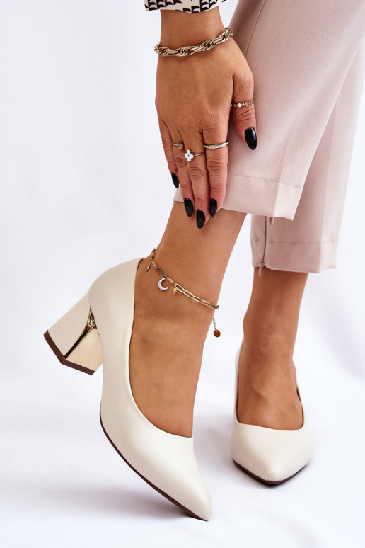 Elegant Pumps On A Heel Beige Emma