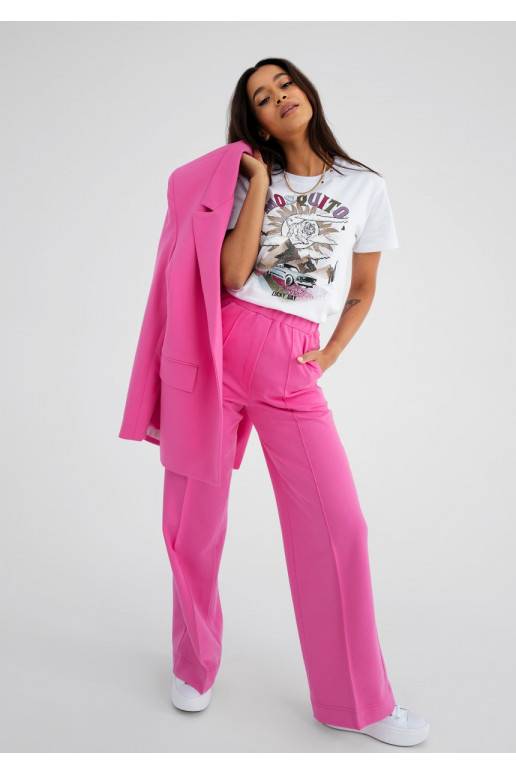 Ellis - Loose fuxia pink cotton pants