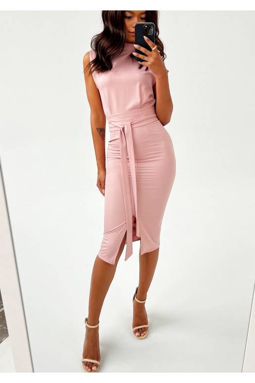 Gemma - Powder pink midi dress